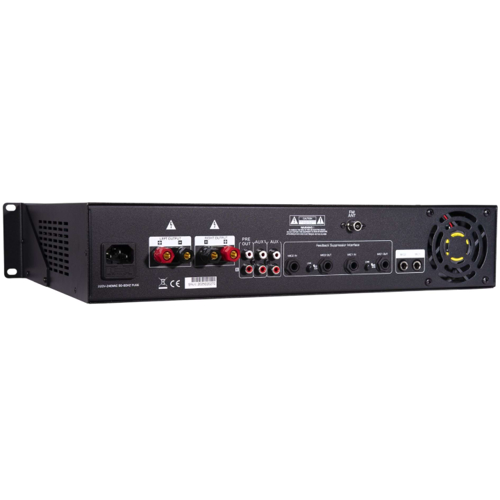 2 x 120W 4 ohm stereo class D mixing amplifier