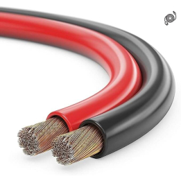 Câble haut parleurs rouge et noir en bobine de 100m en 2 x 4,0 mm