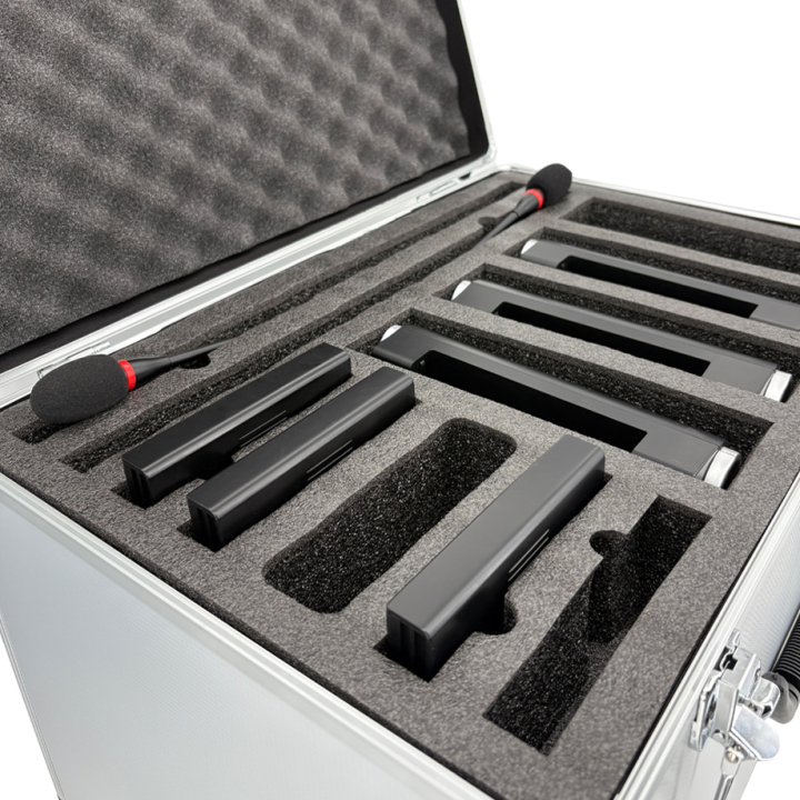 Valise de transport pour 8 pupitres micros pour systeme WCS