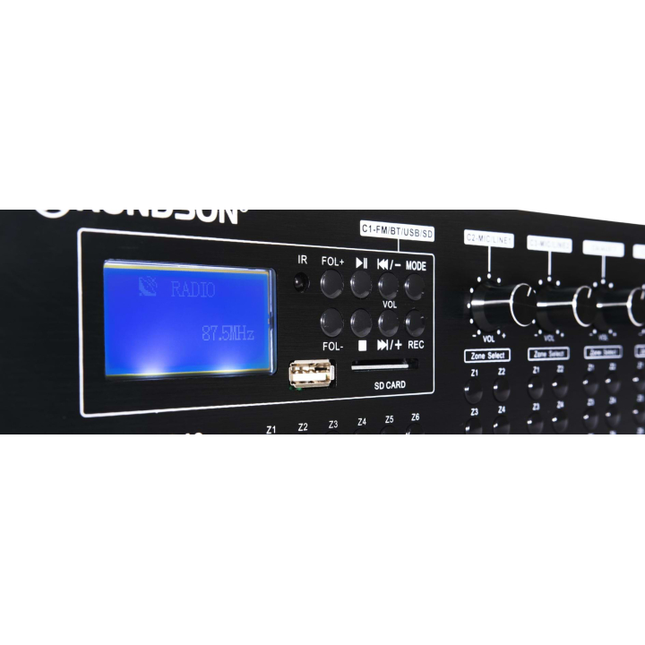 AMX-6240 - Amplificateur-matriciel 6 x 120 W RMS - Face avant zoom