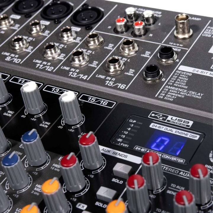 LA-MIX2404 - Table de mixage multimédia 24 canaux - Face avant zoom haut