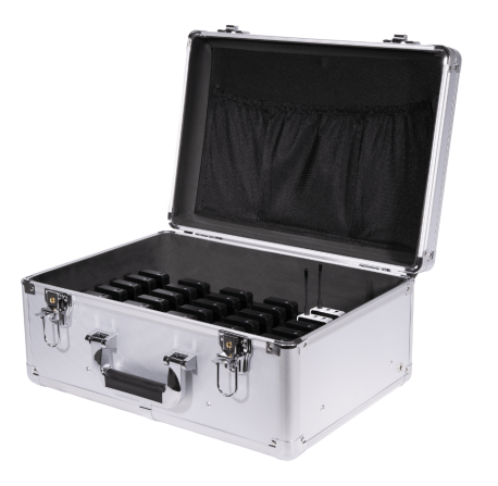 Pack radioguide WT-200 con valigia di ricarica 1 trasmettitore e 11 ricevitori