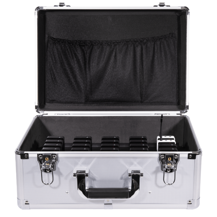 Pack radioguide WT-200 con valigia di ricarica 1 trasmettitore e 11 ricevitori