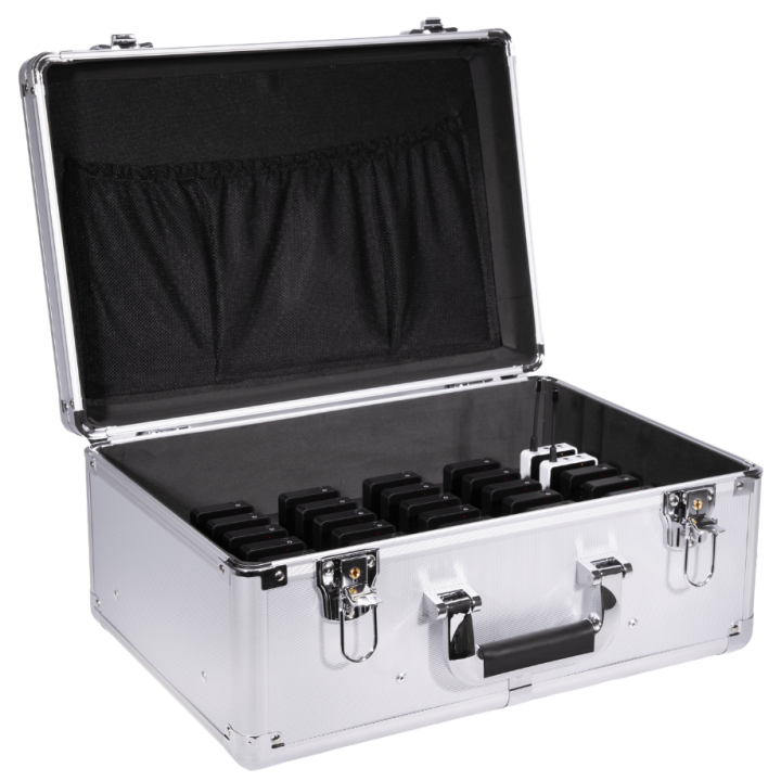 Pack radioguide WT-200 con valigia di ricarica 1 trasmettitore e 11 ricevitori