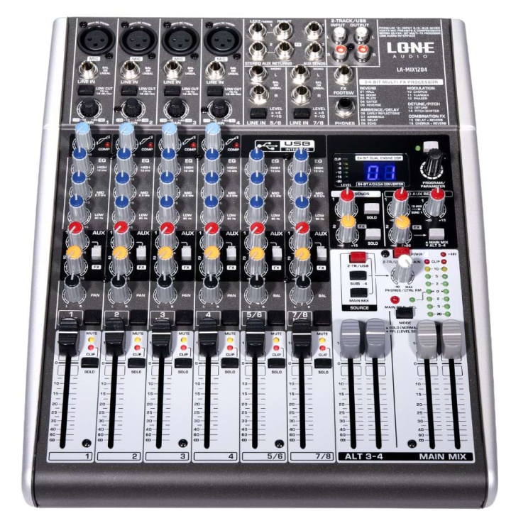 Mezclador amplificado 8 canales electrónicos,  Bluetooth