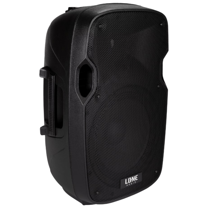 LA-12A - Enceinte amplifiée portable 160W avec 2 micro UHF - USB/SD/MP3/BLUETOOTH - Face avant côté gauche
