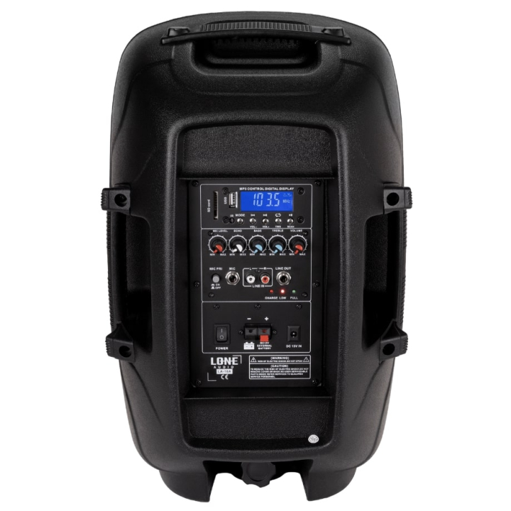160W portable powered speaker with 2 UHF microphones - USB/SD/MP3/BLUETOOTH