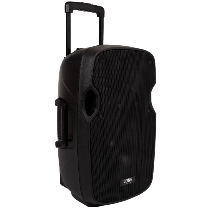 LA-12A - Enceinte amplifiée portable 240W avec 2 micro UHF - USB/SD/MP3/BLUETOOTH - Face avant coté gauche
