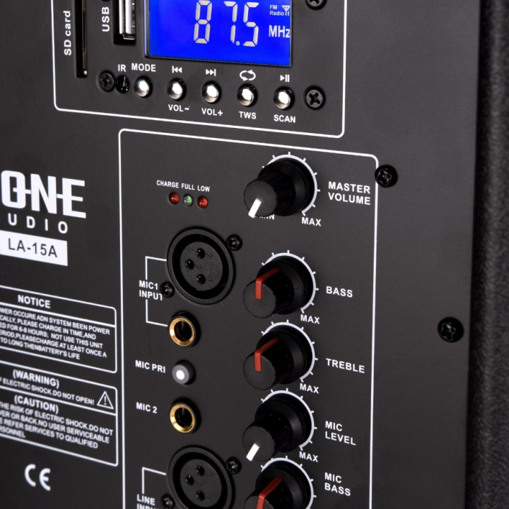 Altoparlante amplificato portatile da 480W con 2 microfoni UHF - USB/SD/MP3/BLUETOOTH