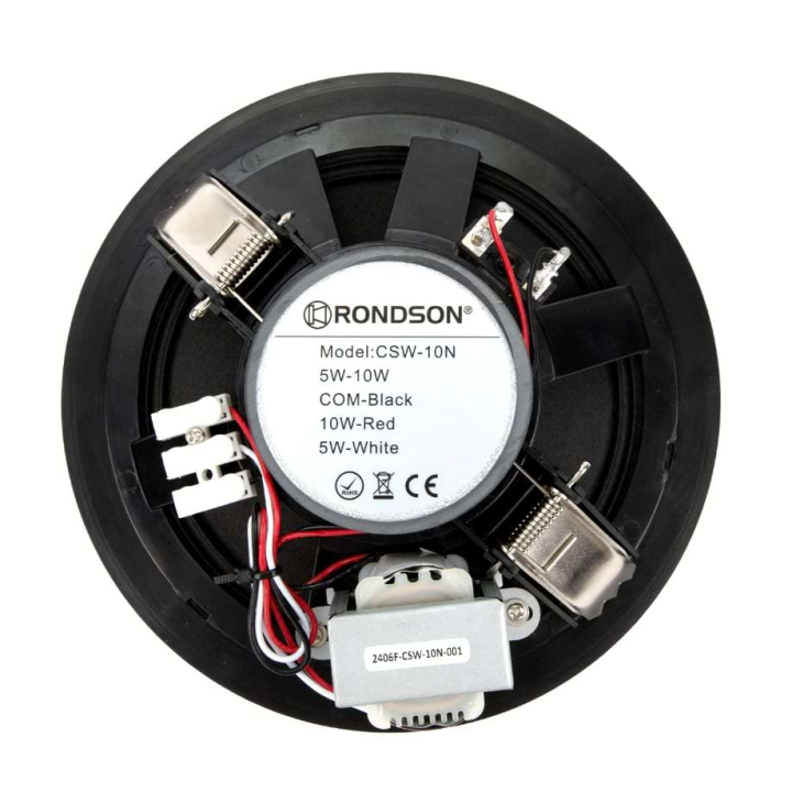 CSW-10N - Haut-parleurs plafond 10W Noir - Face arrière
