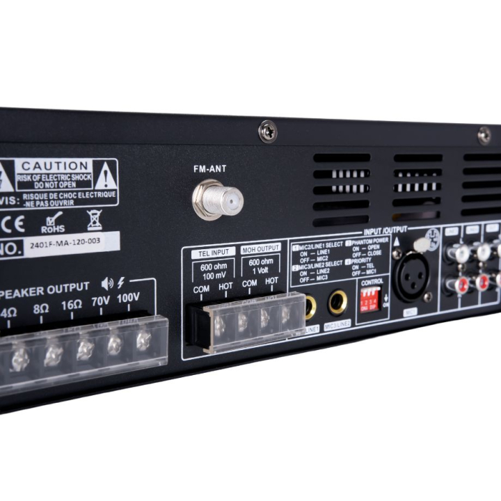 MA-120 Amplificateur mélangeur multimédia 120W en 100V
