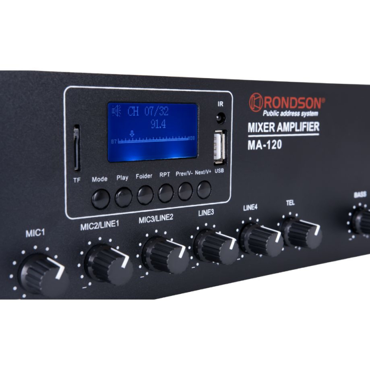 MA-120 Amplificateur mélangeur multimédia 120W en 100V
