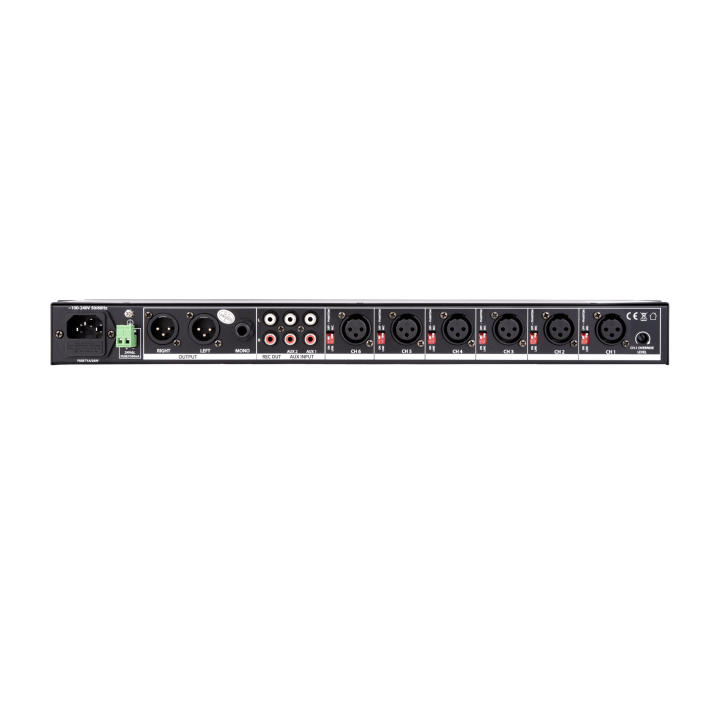 Preamplificador mezclador con 9 entradas Micrófono / Linea