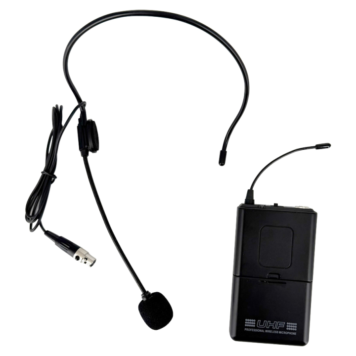 Transmitter housing with tie and headset microphone compatible with BE-5018 and BE-5038 series