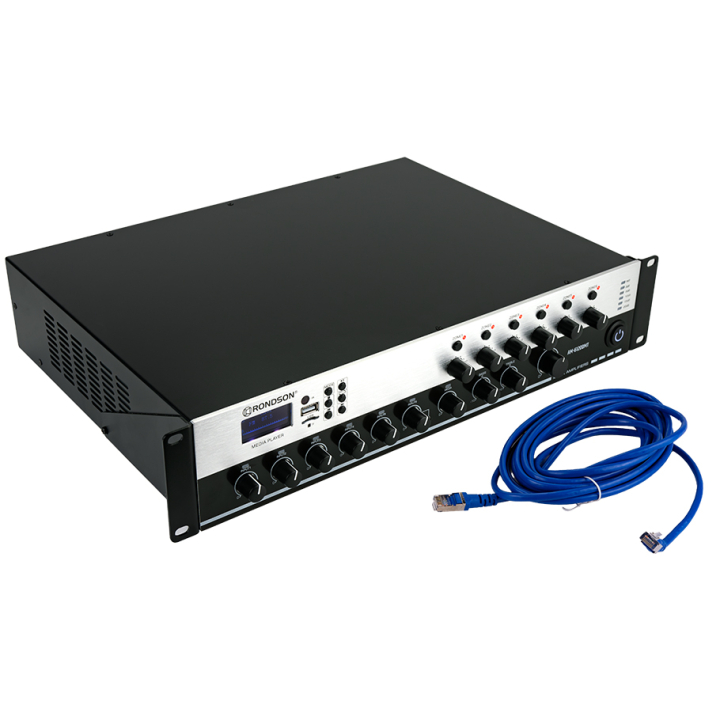 6-zone mixer amplifier of 550W in 100V with message reader