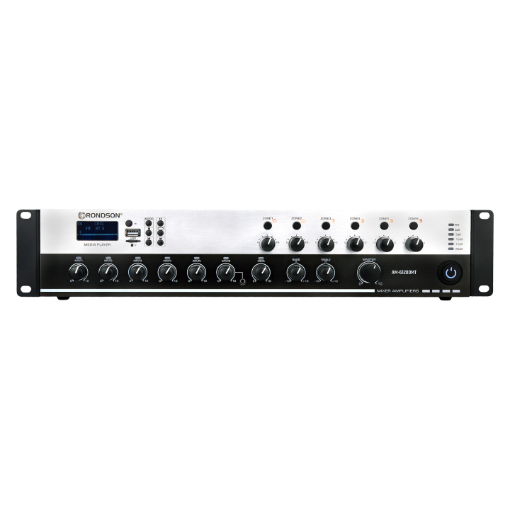AM-6250DMT Amplificateur mélangeur 6 zones de 250W en 100V avec lecteur de messages