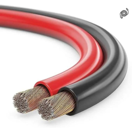 Câble haut parleurs rouge et noir en bobine de 200m en 2 x 1,5 mm