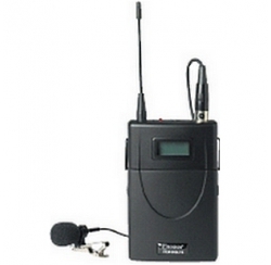 16-frequency UHF transmitter box + lapel microphone