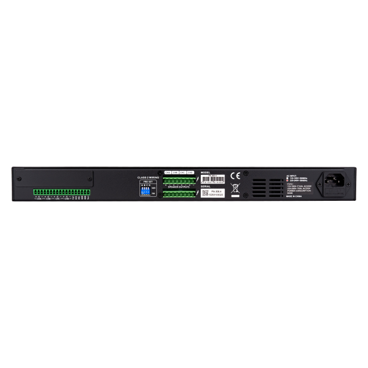 Amplificatore di potenza 4 x 300W in 1U classe D