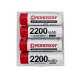 Pack of 4 rechargeable NiMH batteries 1.2V-2500mAh