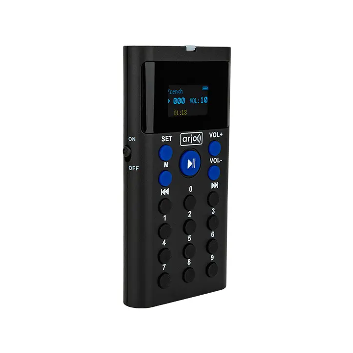 Arjo audio guide with a range of 200 metres, wireless connection, 41 languages...
