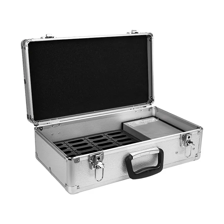 Valise de transport et chargement 30 compartiments pour audioguides
