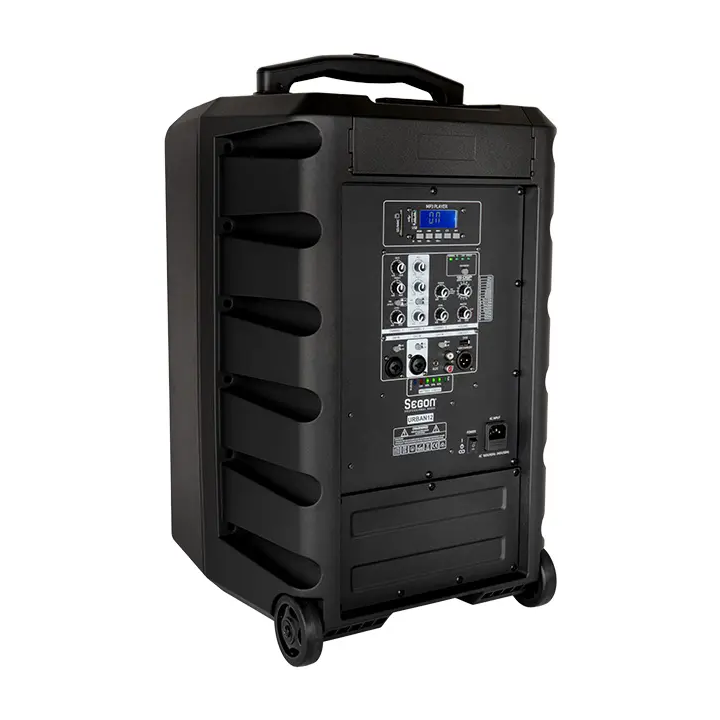 200W portable amplified speaker with two wireless microphones