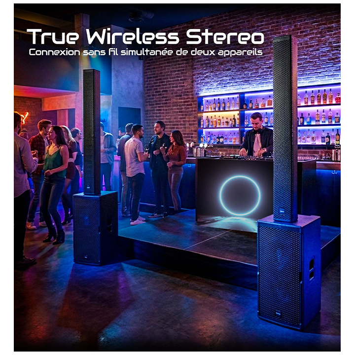 PULSE-X Active system with a subwoofer – Set-up in a bar