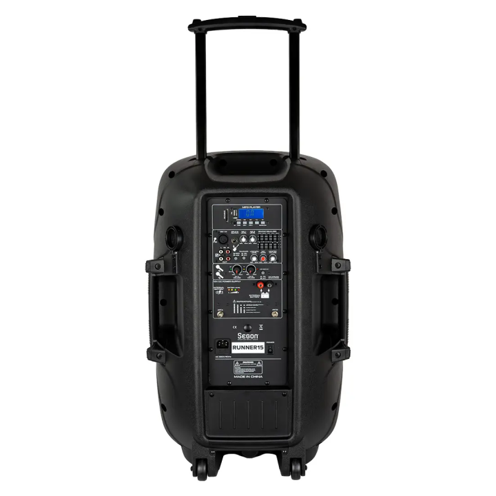 Equipo de sonido portátil amplificado de 120 W con 2 micrófonos UHF