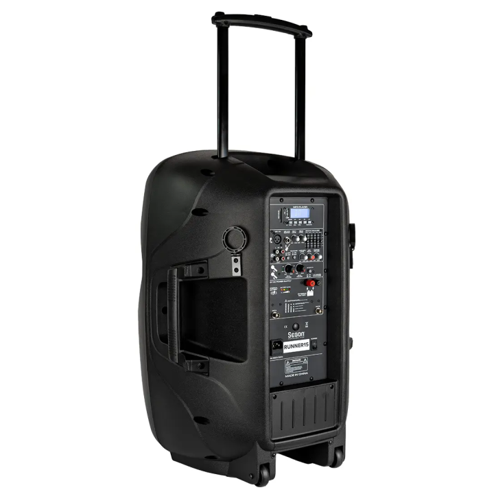 Equipo de sonido portátil amplificado de 120 W con 2 micrófonos UHF