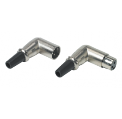 Enchufe XLR con 3 polos Macho y hembra acodado