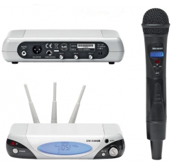 Ensemble microphone sans fil avec récepteur et micro à main 5,8 GHz