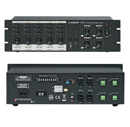 Préamplificateur 6 entrées routables sur 4 zones de sortie