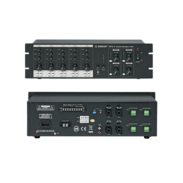 Préamplificateur 6 entrées routables sur 4 zones de sortie