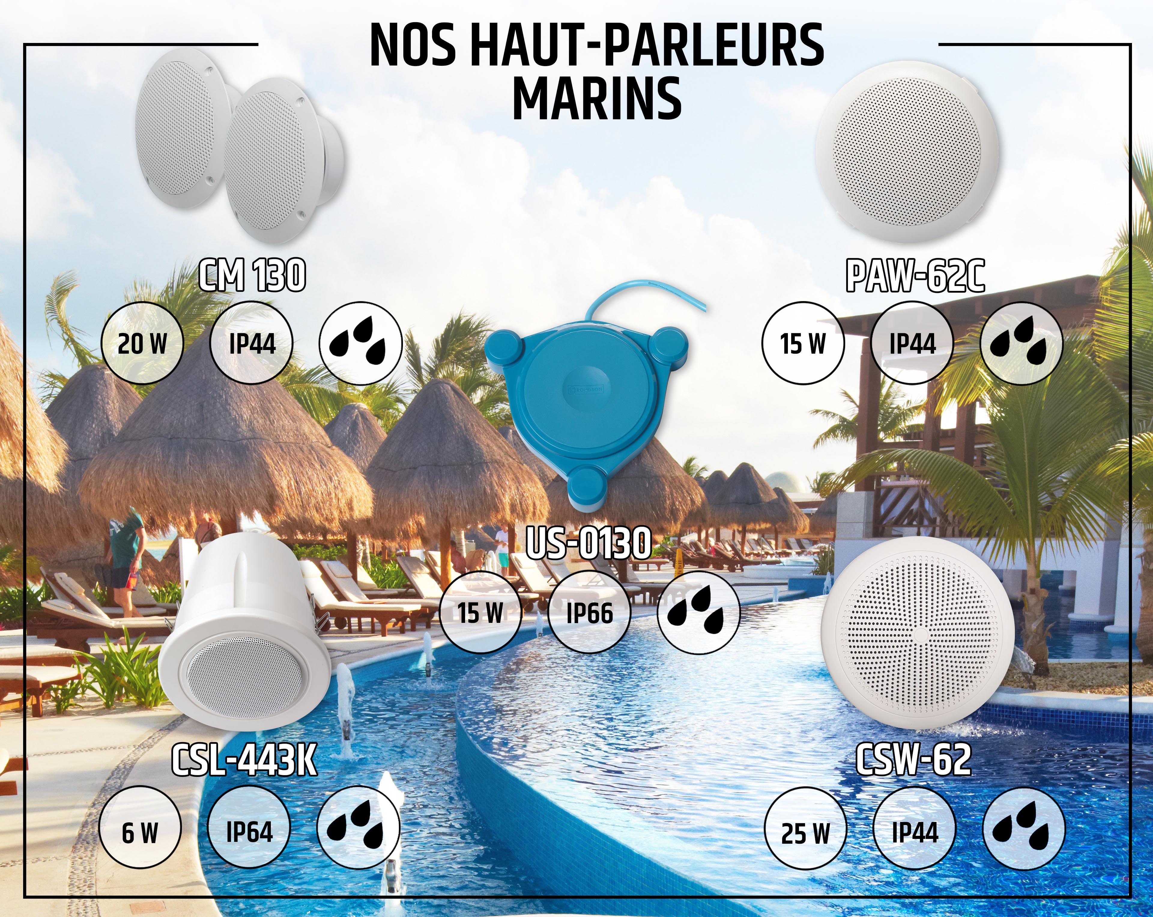Notre gamme de haut-parleurs marins